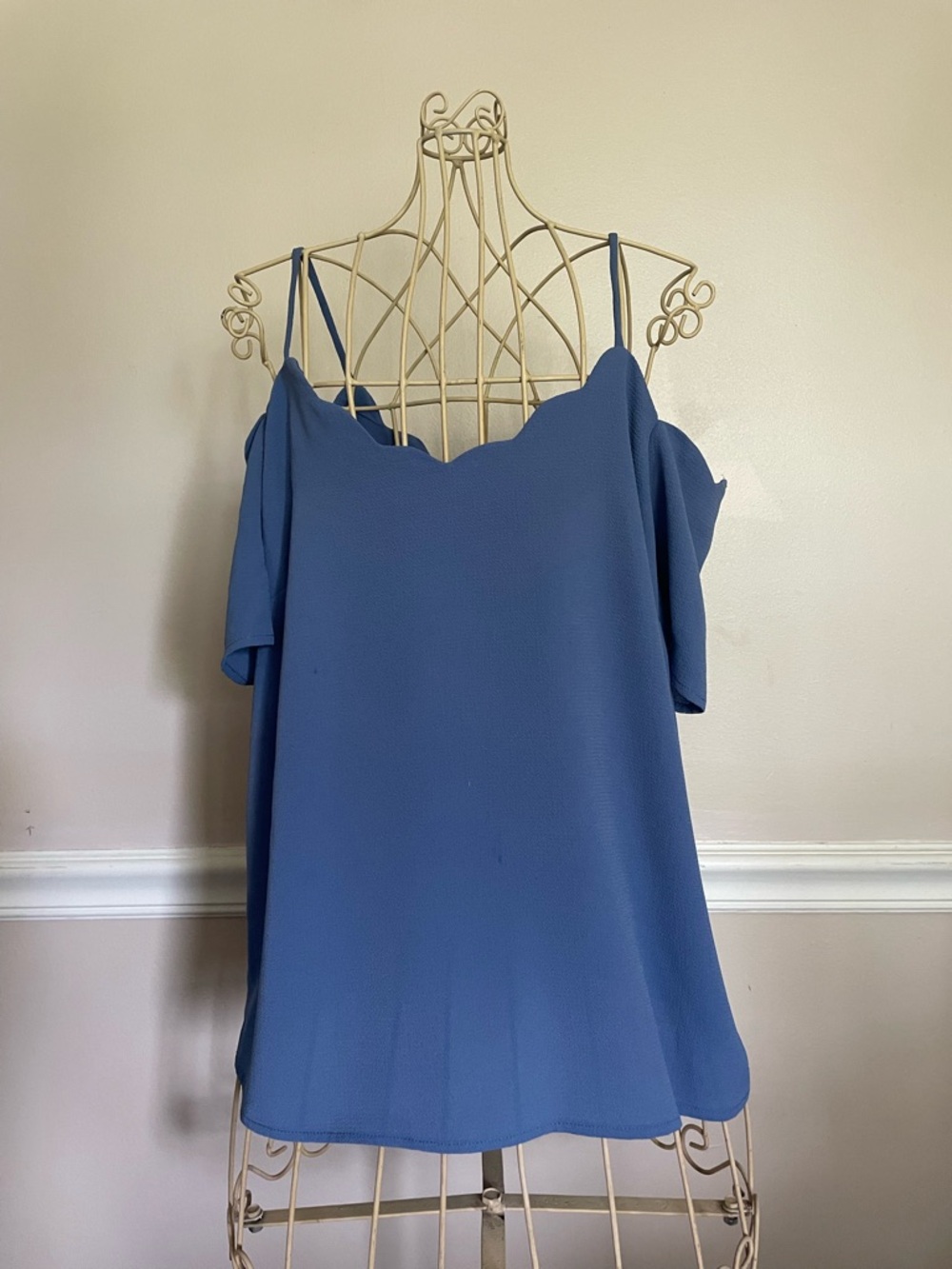 Monteau Cold-Shoulder Blue Women's Top